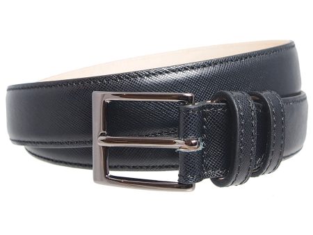 72 Smalldive Black Saffiano Slim Width Leather Belt Supply