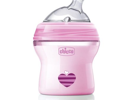 Chicco Μπιμπερό Πλαστικό Natural Feeling 150ml Κανονική Ροή - Ροζ 0m+ (A60-80811-11) Online now