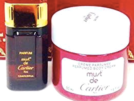 Must de Cartier (Vintage) by Cartier for Women 2-Piece Set .25 oz Pure Parfum + 1.6 oz Body Cream Sale