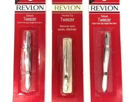 Revlon Deluxe Tweezer Extra-Fine Tips Target Fine Hairs (Select Type) Made in USA Supply