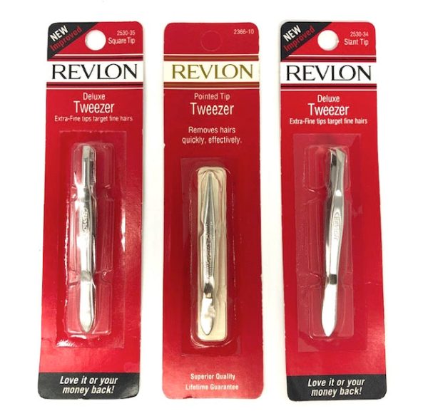 Revlon Deluxe Tweezer Extra-Fine Tips Target Fine Hairs (Select Type) Made in USA Supply