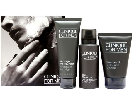 Clinique for Men Great Shave 3-Piece Set: 3.4 oz Scrub, 1.4 oz Gel and 3.4 oz Moisturizer Supply