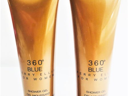 2 x Perry 360 Ellis Blue for Women 3 oz (Each) Perfumed Shower Gel New Unboxed Online Hot Sale