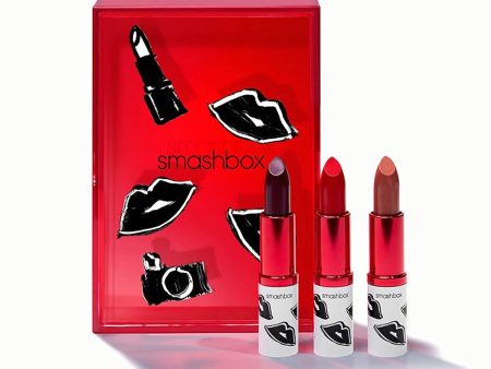 Smashbox Be Legendary Lipstick Trio Set(Black Cherry, Easy, Get Fired) 3g 0.1 oz Each Sale