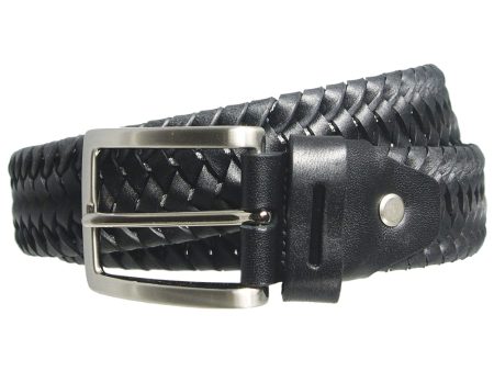 72 Smalldive Black Braided Leather Elastic Belt Online