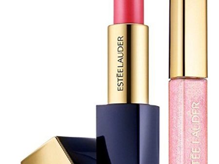 Estee Lauder Pure Color Envy Duo: Lipstick 220 Powerful, Gloss 49 Frivolous Pink For Sale