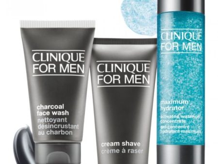 Clinique for Men Daily Intense Hydration 3-Piece Set: Shave Cream, Wash, Hydrator For Sale