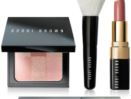 Bobbi Brown 4-Piece Ready, Set, Pretty Lips, Cheeks & Eye (Sandwash Pink, Pink Brightening Brick, Black Smokey Mascara, Brush) For Discount