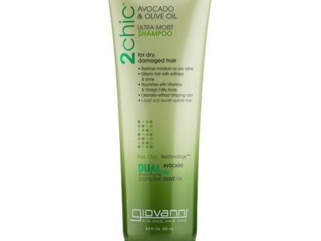 GIOVANNI - 2Chic Avocado & Olive Oil Ultra-Moist Shampoo - 8.5 fl. oz. (250 ml) Hot on Sale