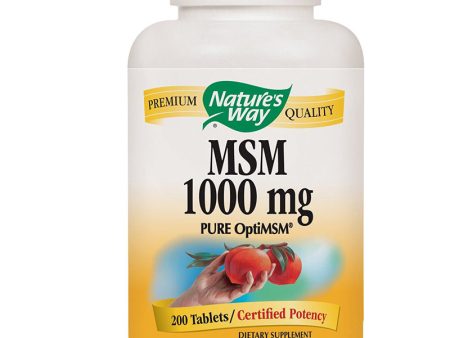 NATURES WAY - MSM 1000 mg Pure OptiMSM - 200 Tablets For Sale